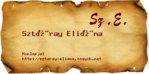 Sztáray Eliána névjegykártya